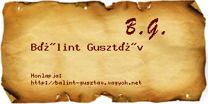 Bálint Gusztáv névjegykártya