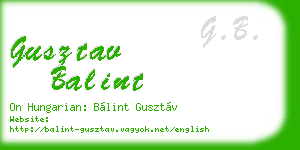 gusztav balint business card